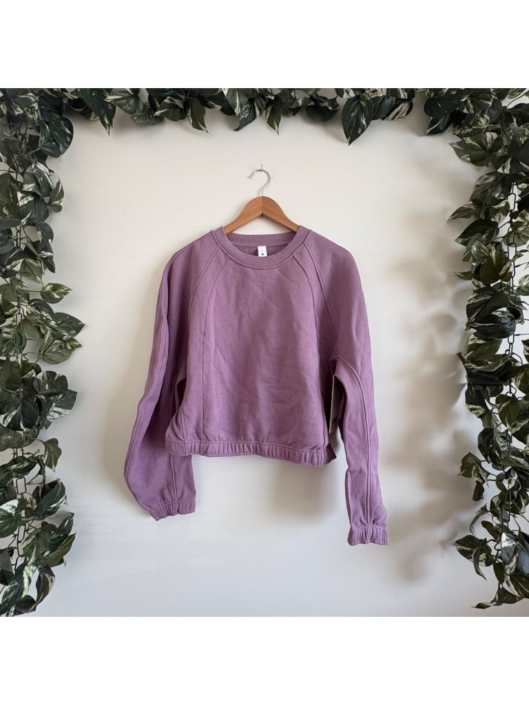 Lululemon Athletic Scuba Cropped Relaxed Crewneck Lavender Lux Nwt Sz Xl